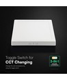 24W LED loftslampe 3-i-1 CCT - 29 x 29 cm, Højde: 3,1cm, 6 års garanti, Cree-chip, hvid kant