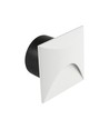 3W LED indbygningsspot til trapper, kvadratisk - IP65, hvidt aluminiumshus, 3000K, inkl. lyskilde