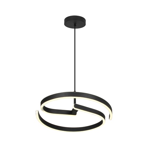 Suspension LED design 25W - Ø40cm, Noir Sablé, 4000K, plafonnier décoratif