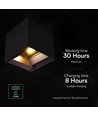V-Tac 9W Solara vägglampa med sensor - Solcell, IP65, 3-i-1 CCT, svart
