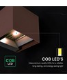 V-Tac 9W Solara wandlamp met sensor, CCT - IP65, PIR-sensor, Cortenkleurig, zonne-energie, 3 lichtkleuren