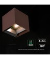 V-Tac 9W Solara wandlamp met sensor, CCT - IP65, PIR-sensor, Cortenkleurig, zonne-energie, 3 lichtkleuren