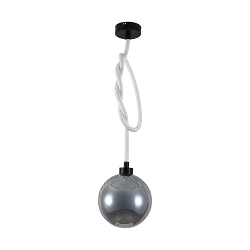 Suspension LED design 20W - Ø23cm, verre fumé, 3000K, hauteur 180cm, source incluse