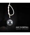 Suspension LED V-Tac 20W - Ø18cm, 3000K, verre fumé, luminaire décoratif