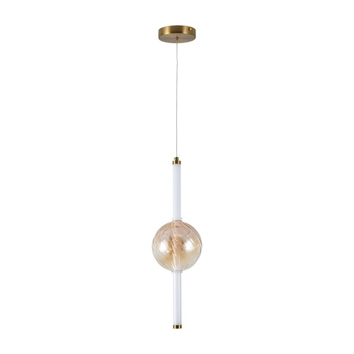 Suspension LED design 8W - Ø15cm, 3000K, Ambre/Blanc, luminaire décoratif