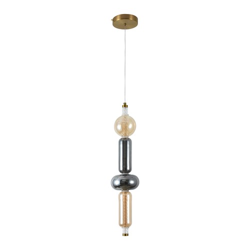 V-Tac 10W LED pendel - Ø12,8cm, 3000K, Smoke+Amber+White, dekorativ loftlampe