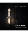 Suspension LED V-Tac 10W - Ø12,8cm, 3000K, Smoke+Amber+White, luminaire décoratif