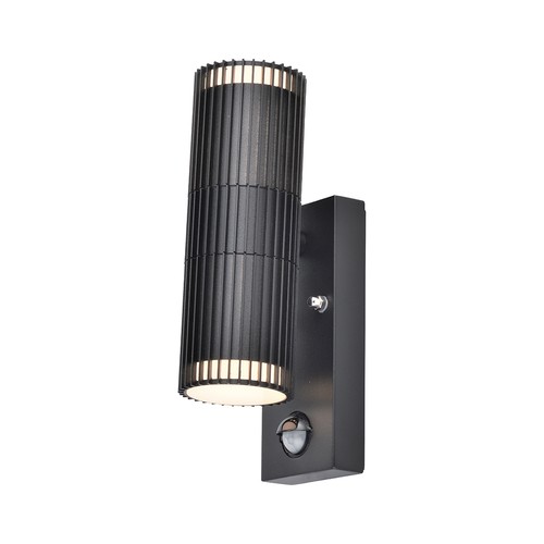 Applique murale V-Tac GU10 avec capteur PIR - Double faisceau, IP44 extérieur, noir, sans ampoule