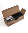 6-pak hvite LED-stearinlys inkl. ladebase - Ø2cm, H: 25cm, kronelys, inkl. fjernkontroll, timer