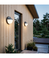Outlet: Applique murale LED 12W - IP54 extérieur, ronde, noire, source lumineuse incl.
