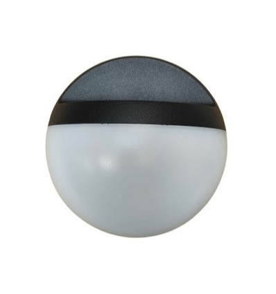 Outlet: 12W LED vegglampe - IP54 utendørs, rund, sort, inkl. lyskilde