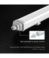 Réglette LED 60cm 18W étanche, Câblage traversant - 120lm/W, puce Cree, garantie 6 ans, IP65