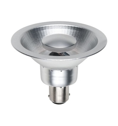 BA15d AR70 9W dæmpbar LED pære, 12V - 510lm, 35 grader, grå kabinet