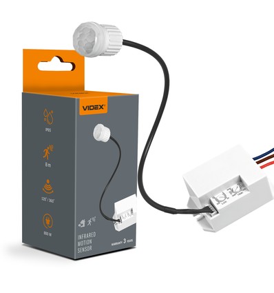PIR bevegelses- og lyssensor 800W - IP65, innebygd sensor