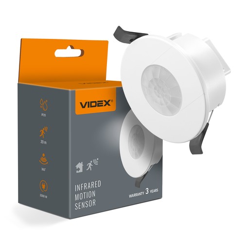 Détecteur de mouvement et de lumière PIR 1200W - Blanc, encastrable