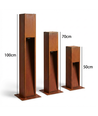 Borne lumineuse Corten - 50cm, 12W, IP65 extérieur, source incluse