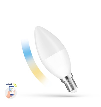 E14 5W Smart Home LED-lamp - C38, Tuya/Smart Life, werkt met Google Home, Alexa en smartphones