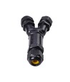 Boîte de dérivation en Y noire, 3 fils - IP68 étanche, pour raccordement, câble Ø8-12mm