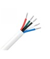 10m RGBW kabel, hvid rund - 5x0,35mm², 12V-24V til LED strip
