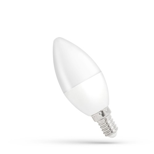 Ampoule LED flamme E14 8W - C38, verre dépoli