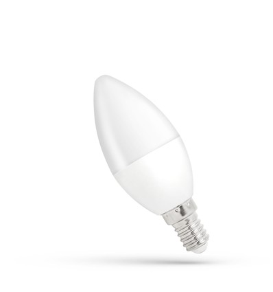 E14 8W LED-kronljuslampa - C38, frostat glas