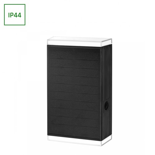Applique solaire Lumina Dublo, 3000K, 1800mAh, 16x10cm, bord noir, source lumineuse incluse