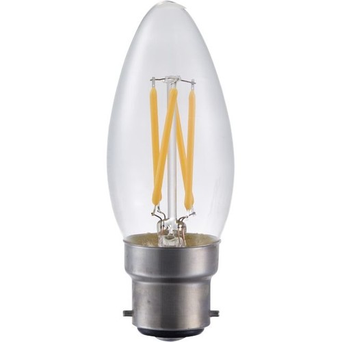 B22d 4W LED kogellamp dimbaar - C35, filament, helder glas, 2500K