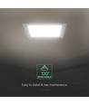 12W kvadratisk LED-innfellingspanel - CCT, Backlit, CREE-chip, 6 års garanti