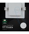12W kvadratisk LED-innfellingspanel - CCT, Backlit, CREE-chip, 6 års garanti