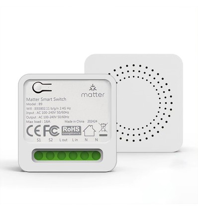 Matter Wifi indbygningsrelæ - 16A, 3680W
