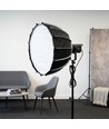 Softbox med raster, Ø65cm  - Passer til 200W og 300W projektør til foto og video, Sort