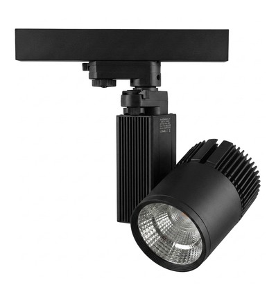 Outlet: Spot LED sur rail 35W - triphasé, noir, pour viande (Rose+3000K)