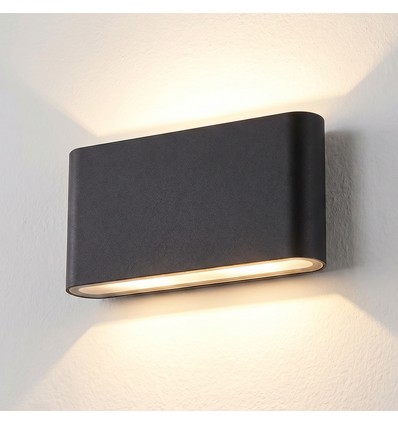 Applique 12W DuoLume - Rectangle, IP65, noir, haut/bas, intérieur/extérieur, source incluse