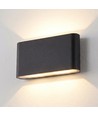 Applique 12W DuoLume - Rectangle, IP65, noir, haut/bas, intérieur/extérieur, source incluse
