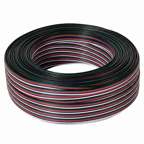 100m RGBW Kabel - 5x0,35mm², 12-24V, för LED-strip