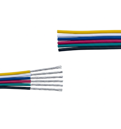 Câble 5m RGB+CCT pour ruban LED - 6x0,35 mm², 12/24V