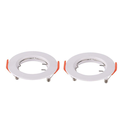 Pack de 2 kits Downlight MR16/GU10 - Sans source lumineuse, Blanc brillant, Trou: Ø6,3 cm, Dim: Ø8 cm