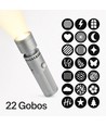 Lampe LED photo 25W - Portable, RGB, 22 motifs Gobo