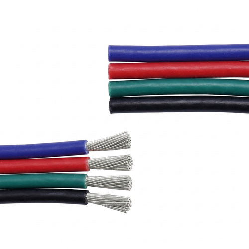 10m Câble RGB 1,2mm² - 4 fils (16AWG), 12V-24V pour ruban LED