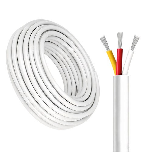 Câble CCT 100m, blanc rond - 3x0,35mm², 12V-24V pour ruban LED