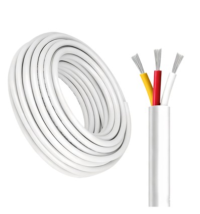 Câble CCT 100m, blanc rond - 3x0,35mm², 12V-24V pour ruban LED