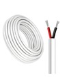 100m Câble rouge/noir, blanc rond - 2x0,35mm², 12V-24V, pour ruban LED