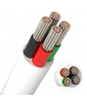 Câble RGB 5m, blanc rond - 4x0,35mm², 12V-24V pour ruban LED