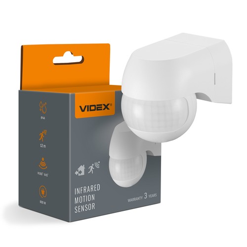 Détecteur de mouvement et de lumière PIR 800W - IP44, blanc