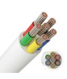 Câble RGB+CCT 10m, blanc rond - 6x0,35mm², 12V-24V pour ruban LED