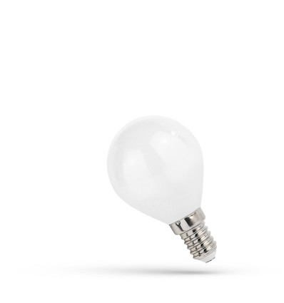Ampoule LED E14 6W - P45, filament, verre dépoli