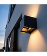 6W Lampe murale CUBIC PRO dimmable - IP65, noir, raccordable, réglable, carré, haut/bas, intérieur/extérieur, incl. lumineuse