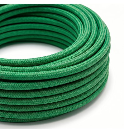 5m tekstilledning 2x0,75 mm² - 230V, mørkegrønn