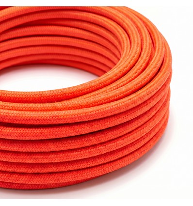 5m Câble textile 2x0.75 mm², tissu - 230V, Orange Néon