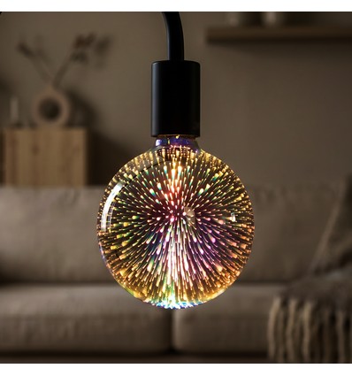 3D LED Ampoule 4W E27 - Effet étoile, 3000K, G125